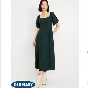 NWT Old Navy Fit and Flare Crepe Midi Dress